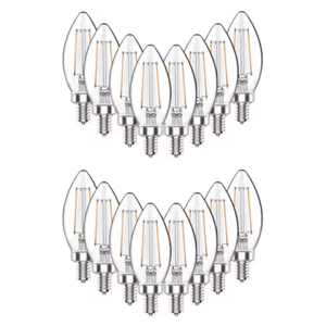 16pk 40W LED Light Bulb B11 Vintage Edison Daylight 5000K Clear Non-Dimmable - Picture 1 of 6