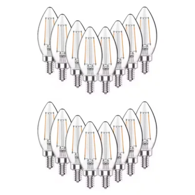 16pk 40W LED Light Bulb B11 Vintage Edison Daylight 5000K Clear Non-Dimmable - Image 1 of 4