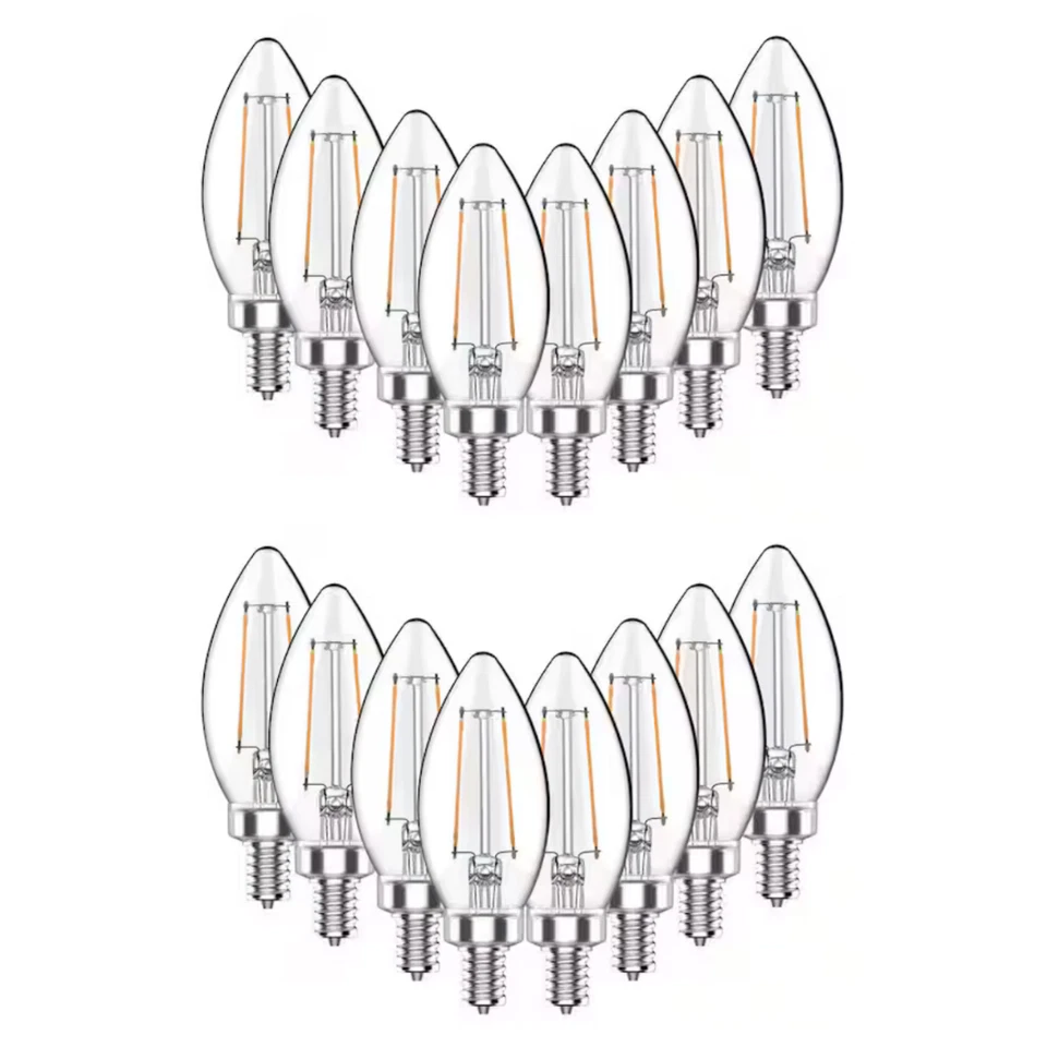 16pk 40W LED Light Bulb B11 Vintage Edison Daylight 5000K Clear Non-Dimmable - Image 1 of 4