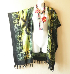 CB319 Batik Cardigan Duster Kimono Open Front Plus Jacket Cover up Top up to 5X - Picture 1 of 1