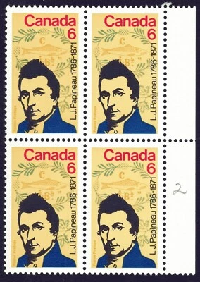 Canada sc#539 Louis Joseph Papineau - Politician, Block of 4, Mint-NH - Image 1 of 2