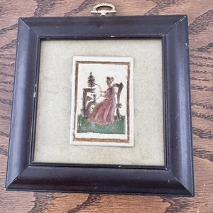 German Springerle Mold Framed 1998 Woman Spinning Thread Limited Edition - Picture 1 of 5