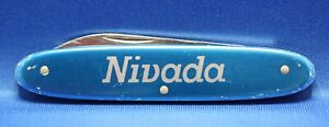 NIVADA & Victorinox ELINOX Blue ALOX Swiss Army pocket Watch Opener Knife 84mm