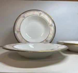 4 Noritake Bone China PACIFIC MAJESTY 9771 Rimmed Soup Bowls 8-1/2" Japan - Picture 1 of 7