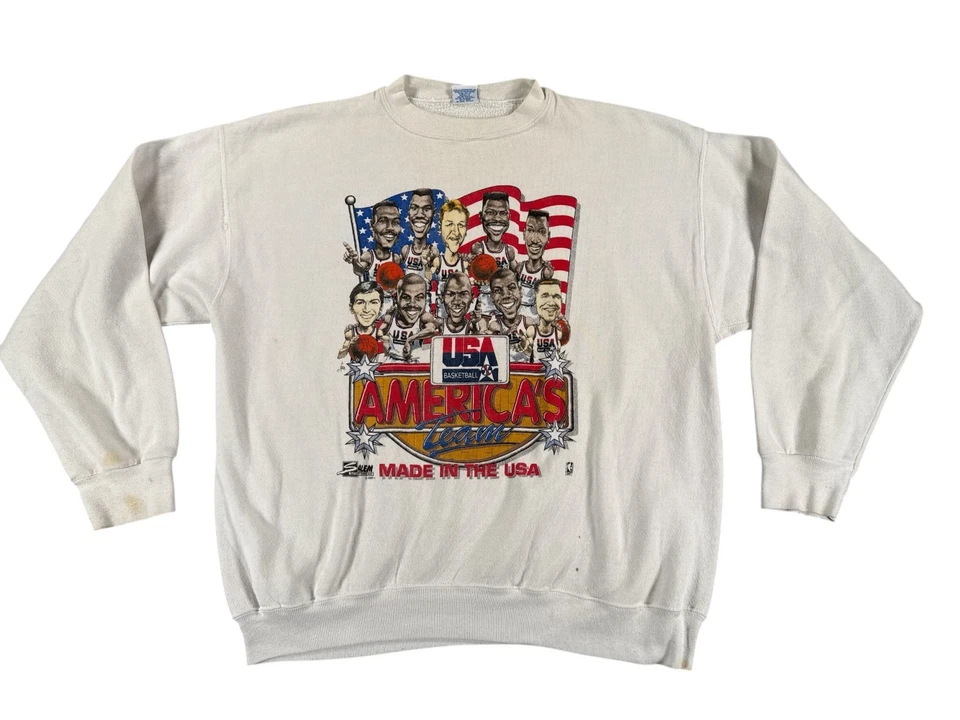 Sudadera de baloncesto vintage Salem EE. UU. para hombre XL blanca 1992 equipo de América hecha en Foto 1 de 4