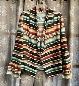 Tasha Polizzi Womens Saltillo Cardigan Light Jacket Sz Large Multicolor Cotton - Picture 1 of 5