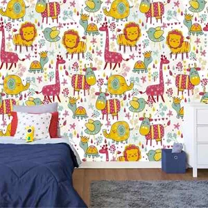 Nursery Watercolor Cute Wallpaper Mural Removeable Washable Peel & Stick - Picture 1 of 11