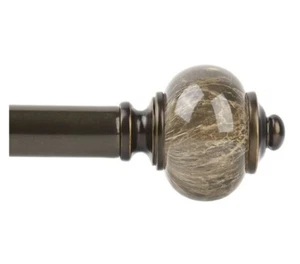 KAMANINA 1" Marmorierte Endstücke 2 Stück 🌟 Antik Bronze - Open Box Gardinenstangenenden - Bild 1 von 8