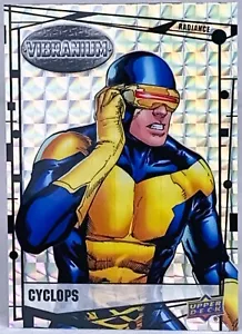 2015 UD Marvel Vibranium Radiance Refractor #4 Cyclops tarjeta coleccionable 38/50 casi nuevo/m - Imagen 1 de 3