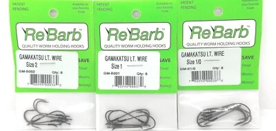 Roboworm Light Wire ReBarb Hooks by Gamakatsu - Choose Size
