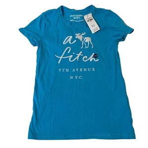 ABERCROMBIE & FITCH Girls Graphic T-Shirt Top 11/12 Short Sleeve 5th Avenue NYC - Picture 1 of 3