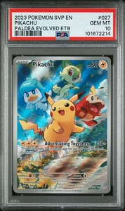PSA 10 GEM MINT Pikachu Paldea Evolved ETB 027 SVP 2023 Black Star Promo Card - Picture 1 of 2
