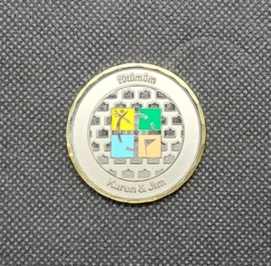f0t0m0m Personal Geocoin v1.5 Silver Version VHTF UNACTIVATED only 100 made - Picture 1 of 2