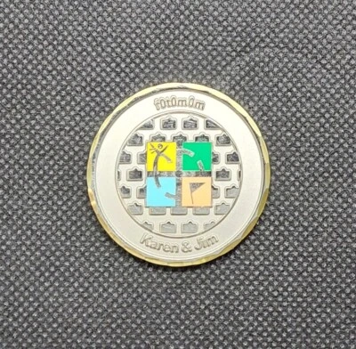 f0t0m0m Personal Geocoin v1.5 Silver Version VHTF UNACTIVATED only 100 made - Image 1 of 2