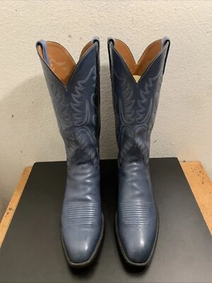 Lucchese L4262 Blue Leather Cowboy Western Made in USA Men Sz 11 A - Image 1 of 4