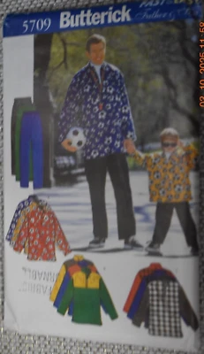 Butterick 5709 Pattern Father Son Men's Boys' Top Pants Fast Easy sz S-XL Uncut - Image 1 of 2