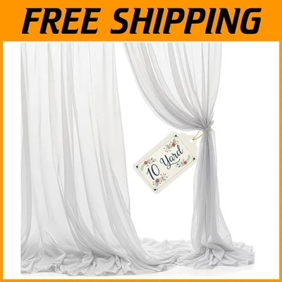 Paneles drapeados de tela de gasa de gasa blanca - 10 yardas Foto 1 de 4