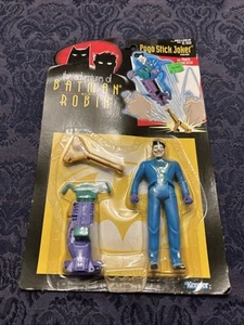 RARE Vintage Kenner Adventures of Batman Robin Pogo Stick JOKER Action Figure - Picture 1 of 3