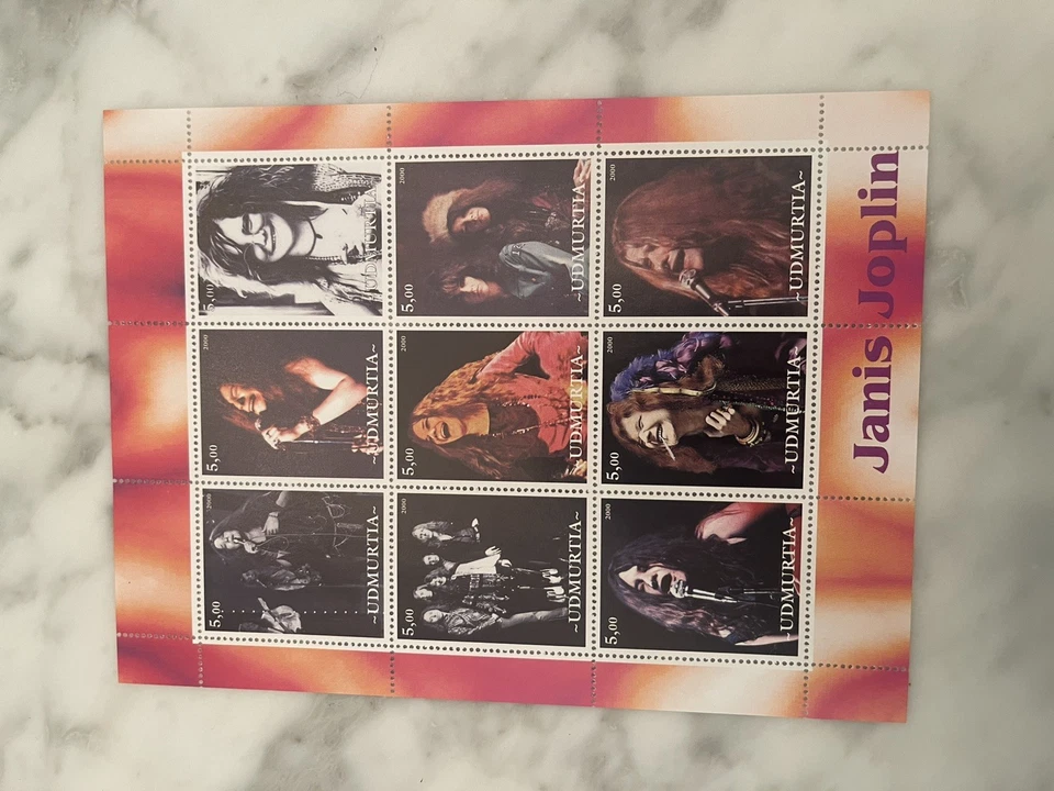 Janus Joplin MNH Souvenir Sheet Of 9 From The Udmurt Republic Of Russia. - Image 1 of 1