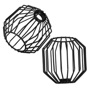 2pcs Vintage Bulb Cover: Rustic Metal Cage Lampshade - Light Fixture Lamp Guard - Picture 1 of 12
