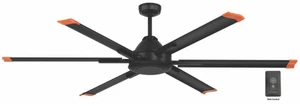 High Velocity 6 ft. Indoor/Outdoor Matte Black Ceiling Fan with Wall Control - Picture 1 of 1