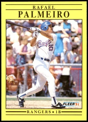 Rafael Palmeiro 1991 Fleer #295 Rangers MLB READ FREE SHIPPING AutographDen - Image 1 of 2