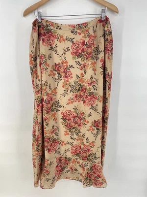 Maxi Falda Coldwater Creek Talla Grande 2X Floral Volantes Gasa Boho Cottagecore Foto 1 de 4