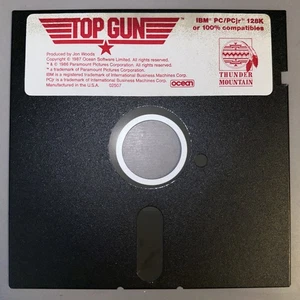 Vintage 1987 Top Gun Game for IBM PC/PCjr 128K Or 100% Compatibles - Picture 1 of 2