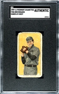 1909 T206 BOB RHOADES NNO POOR PIEDMONT 350 HAND AT CHEST SGC A CLEVELAND NAPS - Picture 1 of 2