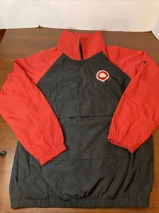 Represent “Here Is Holy” 1/4 Zip Men’s Medium Red Black  Pullover Wind Jacket - Picture 1 of 13
