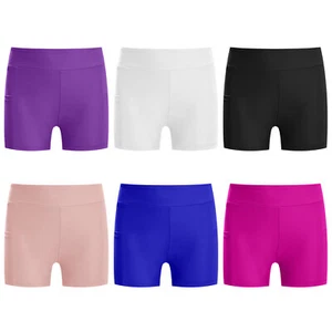Kids Girls Sportswear Reathable Shorts High Waist Bottom Pockets Activewear - Picture 1 of 79
