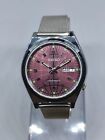 SEIKO AUTOMATIC CAL-7009 17JEWEL DAY-DATE PINK COLOR DIAL MAN&#39;S WRIST WATCH