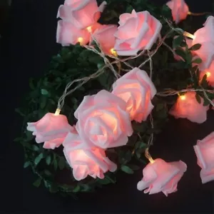 Rose String LED Lights Battery Operated for Valentine/s Day Wedding Home Decor - Picture 1 of 16