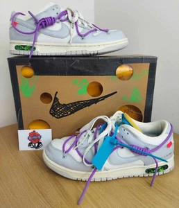 Nike Dunk Low x Off White Lot 47 Off-White Mens Basketball Shoes Trainers UK 8.5 - Picture 1 of 16