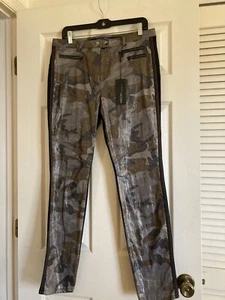 Neu mit Etikett Marc Cain Marccain Skinny-Hose Metallic Camouflage ~ Rumänien ~ 30,5 cm ~ 5 Euro/US 8 - Bild 1 von 10