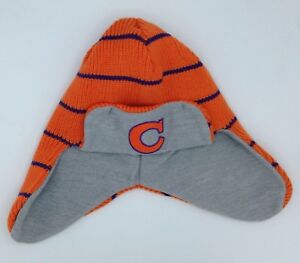 NCAA Clemson Tigers Adidas Aviator Winter Knit Hat Cap Beanie NEW!