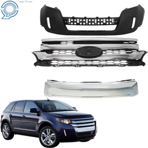 Front Bumper Cover Fascia + Grilles Assembly For 2011-2014 Ford Edge Primed - Picture 1 of 14