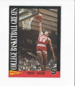 SPUD WEBB 1992 KELLOGG'S COLLEGE BASKETBALL GREATS NC STATE WOLFPACK CARD - Picture 1 of 23