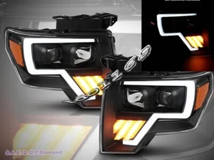 Ford F150 2009-2014 camioneta proyector LED negro faros señal de giro ámbar nuevo - Imagen 1 de 5
