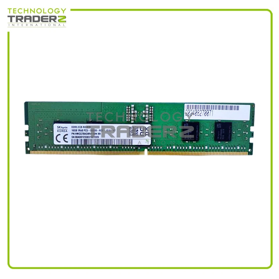 HMCG78AGBRA190N Hynix 16GB PC5-44800 DDR5-5600B ECC REG 1Rx8 RDIMM Memory NEW - Image 1 of 1