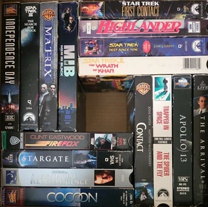 VHS Sci-Fi Movie Lot Matrix, MIB, Star Trek, Contact, Cocoon, Stargate #4777 - Picture 1 of 4