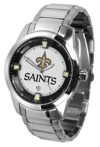 New Orleans Saints Watch Mens Game Time Titan Stainless Wristwatch Cover