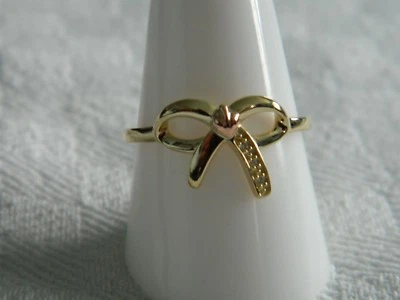 Welsh Clogau 9ct Yellow & Rose Gold Diamond Tree of Life Bow Ring size Q - Image 1 of 4