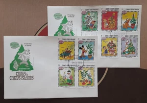 TURKS & CAICOS Islands 1983 Two Cacheted FDC's Disney Christmas 3381 - Picture 1 of 1