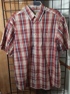 Buckhorn River Mens Size L Buttonfront S/S Plaid Shirt  - Picture 1 of 5