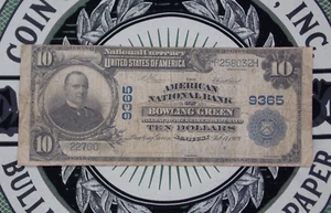 1902 $10 NB National Currency Kentucky *BOWLING GREEN* KY CH#9365 R258032H ECC&C - Picture 1 of 5