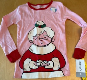 NWT CARTER’S CHRISTMAS MRS CLAUSE LS PAJAMA TOP GIRLS SZ 5 - Picture 1 of 3