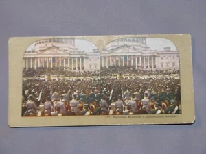 Stereoview Card President Roosevelt's Inauguration Address - Picture 1 of 3