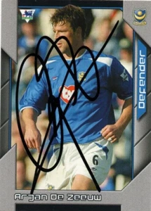 ARJAN DE ZEEUW SIGNED PORTSMOUTH 2004/2005 PREMIER STARS TRADING CARD+COA - Picture 1 of 1