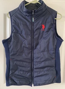 US Polo Assn Puffer Vest Full Zip Pockets Logo Horse Size S-euc - Picture 1 of 12